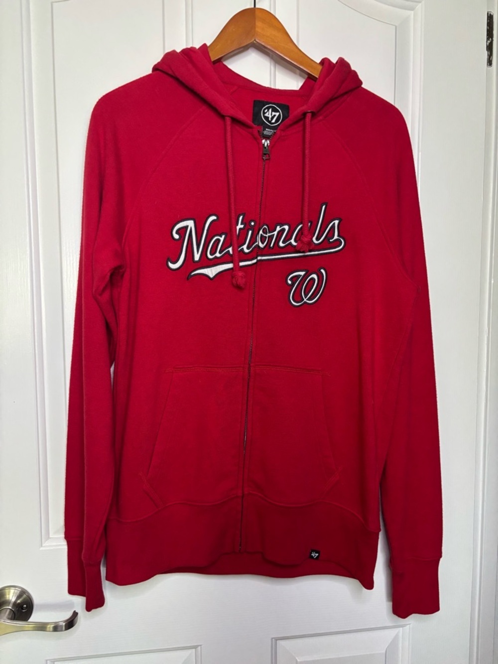 'Like New 47 Brand Washington Nationals Red Zip Hoodie Mens S or unisex